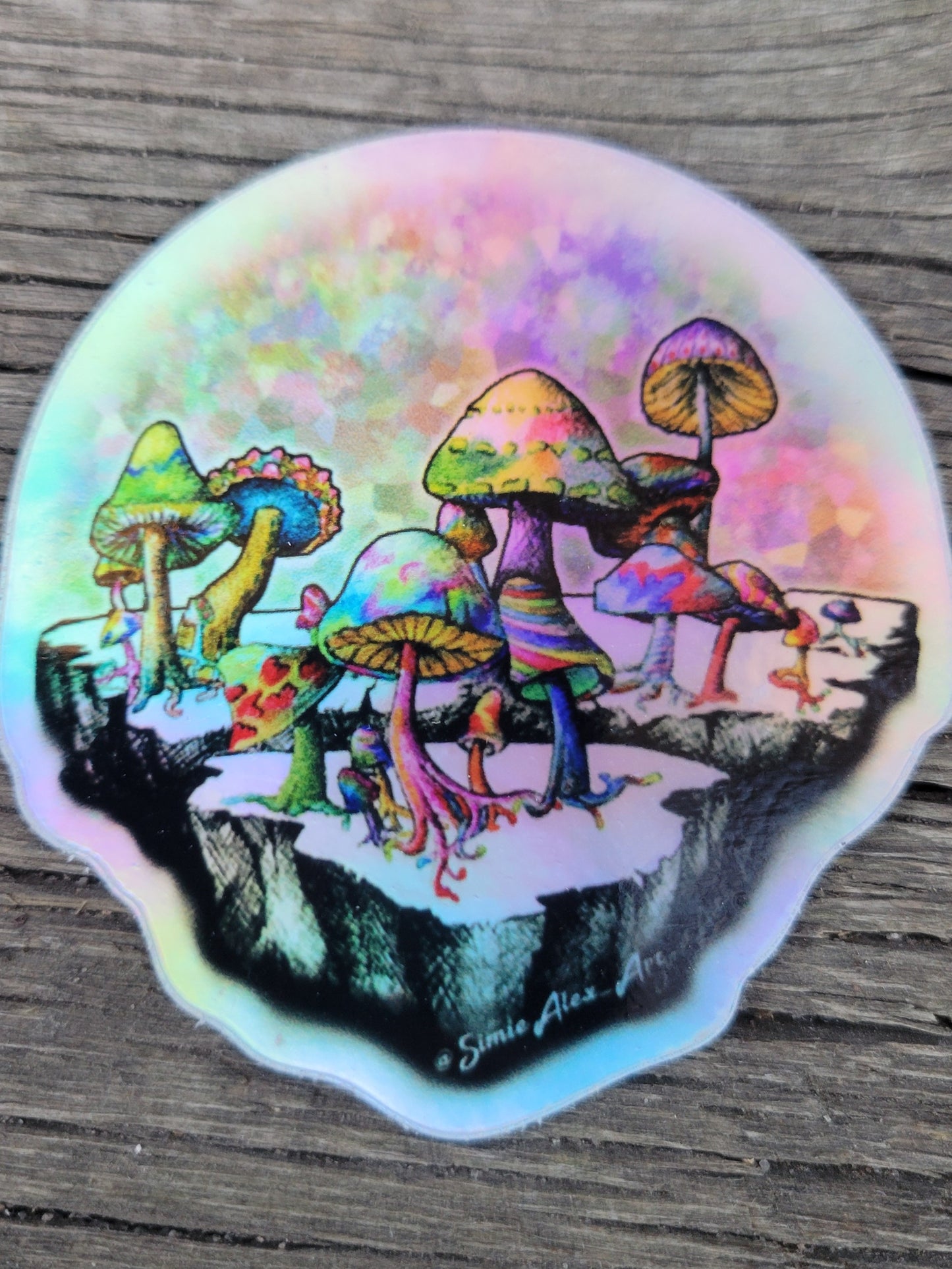 Mushroom Paradise Holographic Sticker