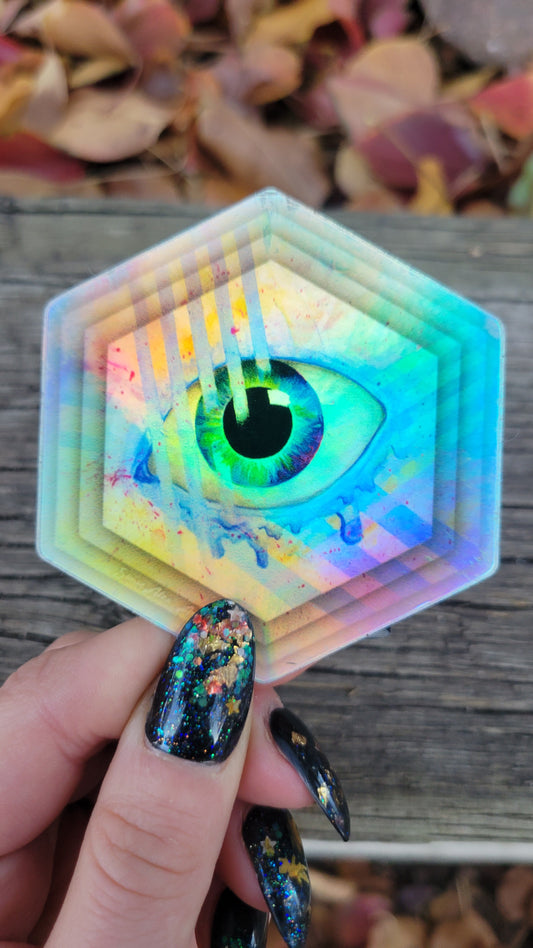 Abstract Eye Holographic Sticker
