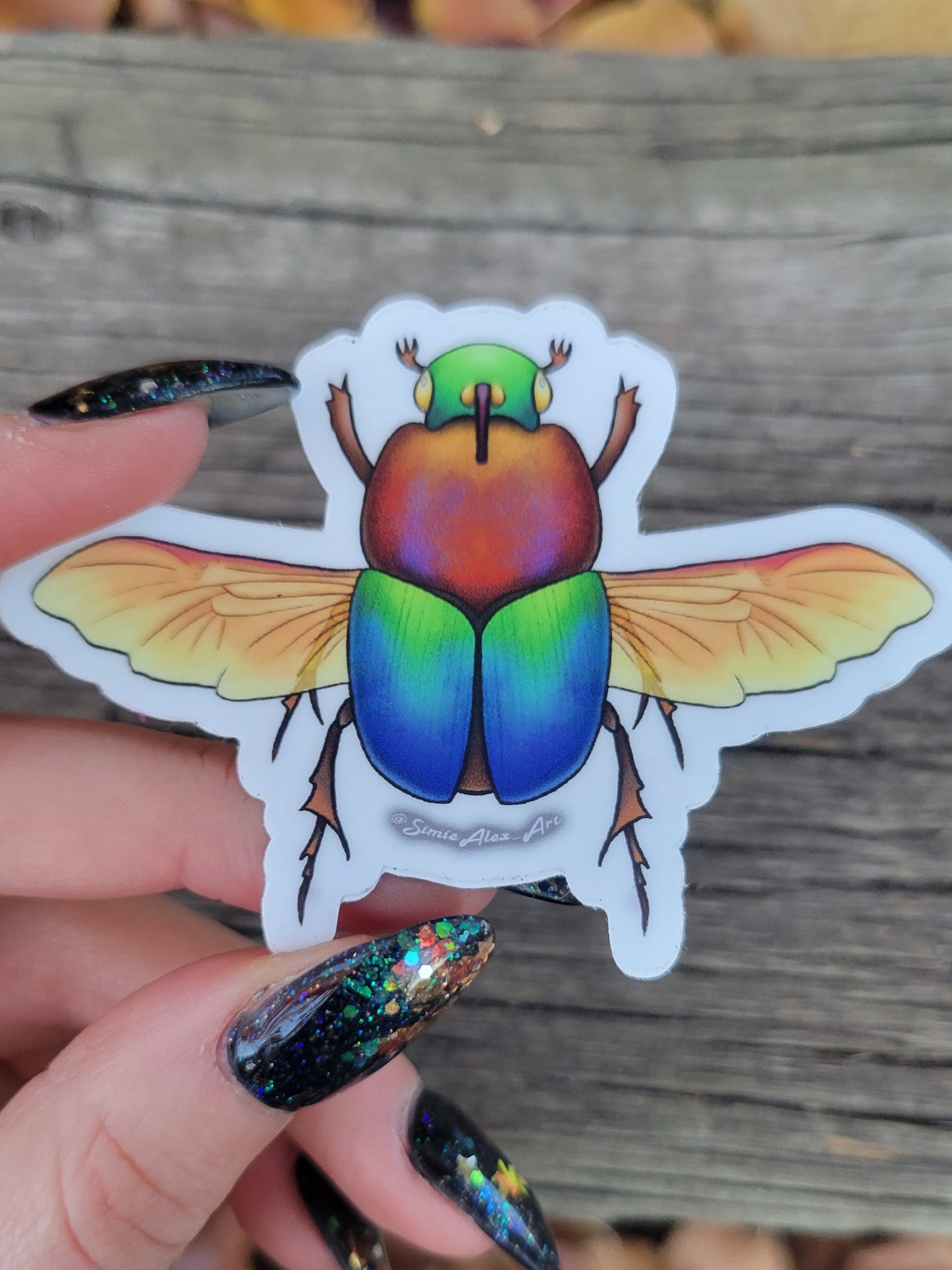 Rainbow Scarab Sticker