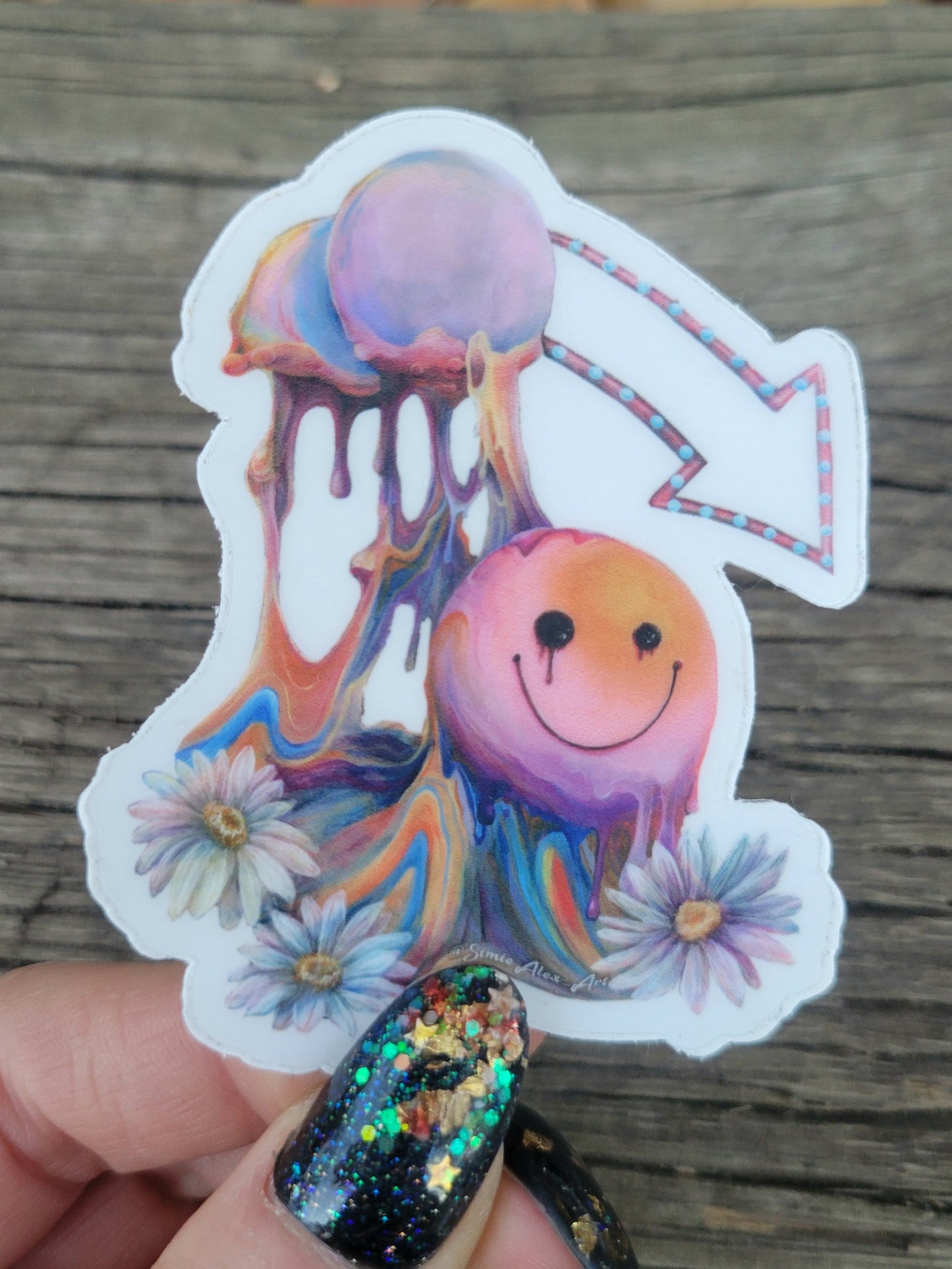 Transparent Electric Daisy Sticker