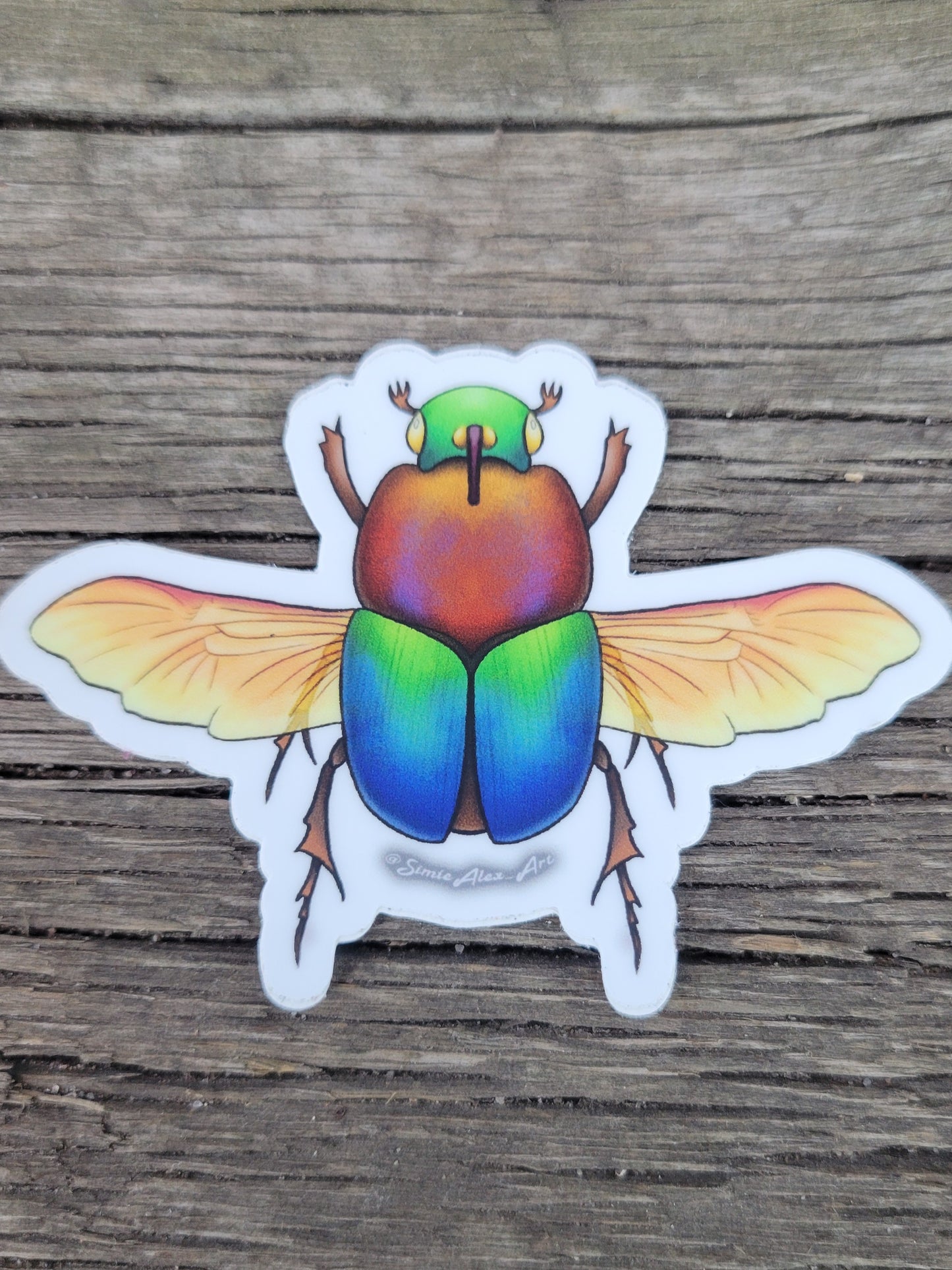 Rainbow Scarab Sticker