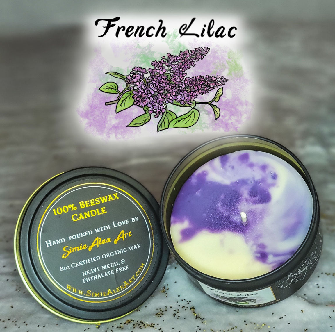 French Lilac Beeswax Candle