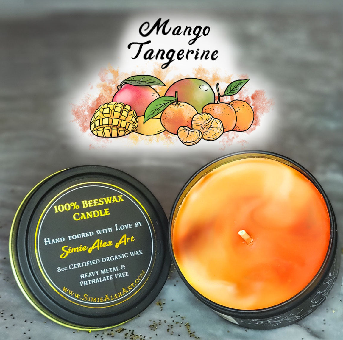 Mango Tangerine Beeswax Candle