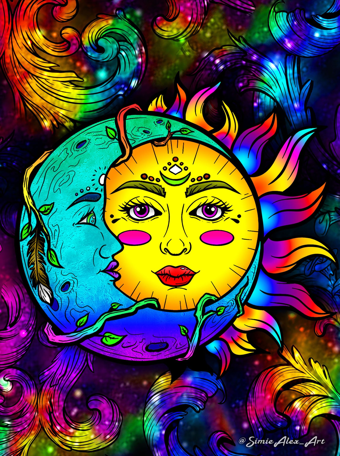 'Selene & Soleil' Canvas Print 9" x 12"