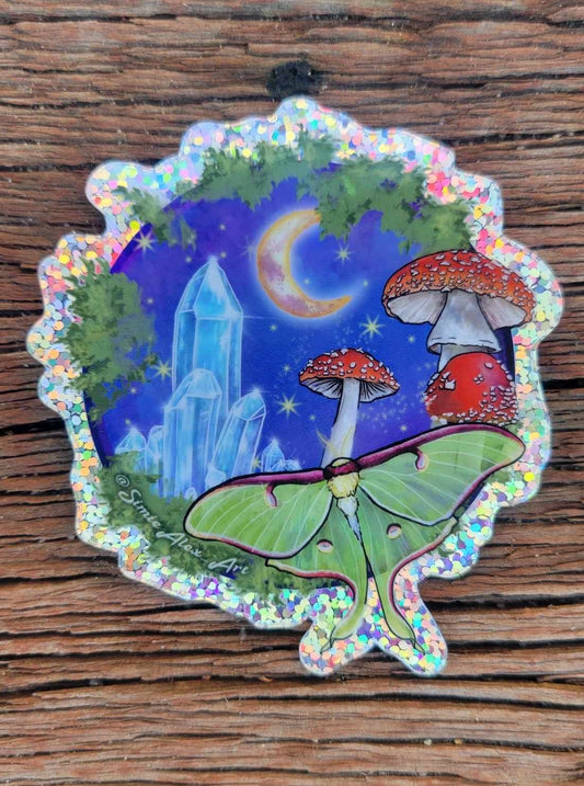 Moonlight Fairy Holographic Glitter Sticker