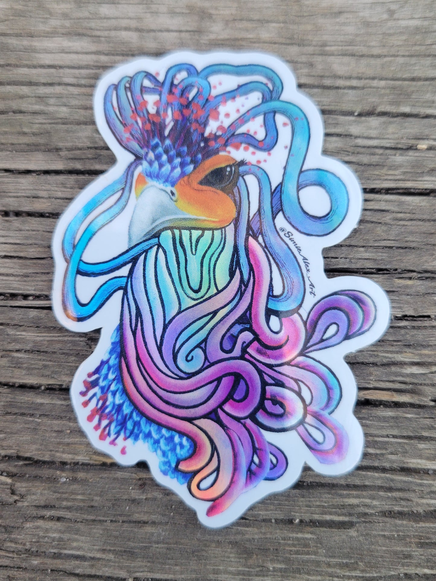 Bird of Flow Holographic Sticker