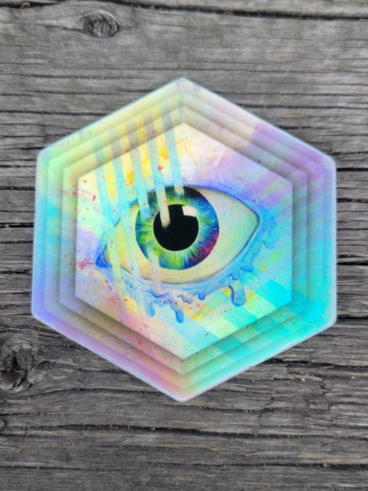 Abstract Eye Holographic Sticker