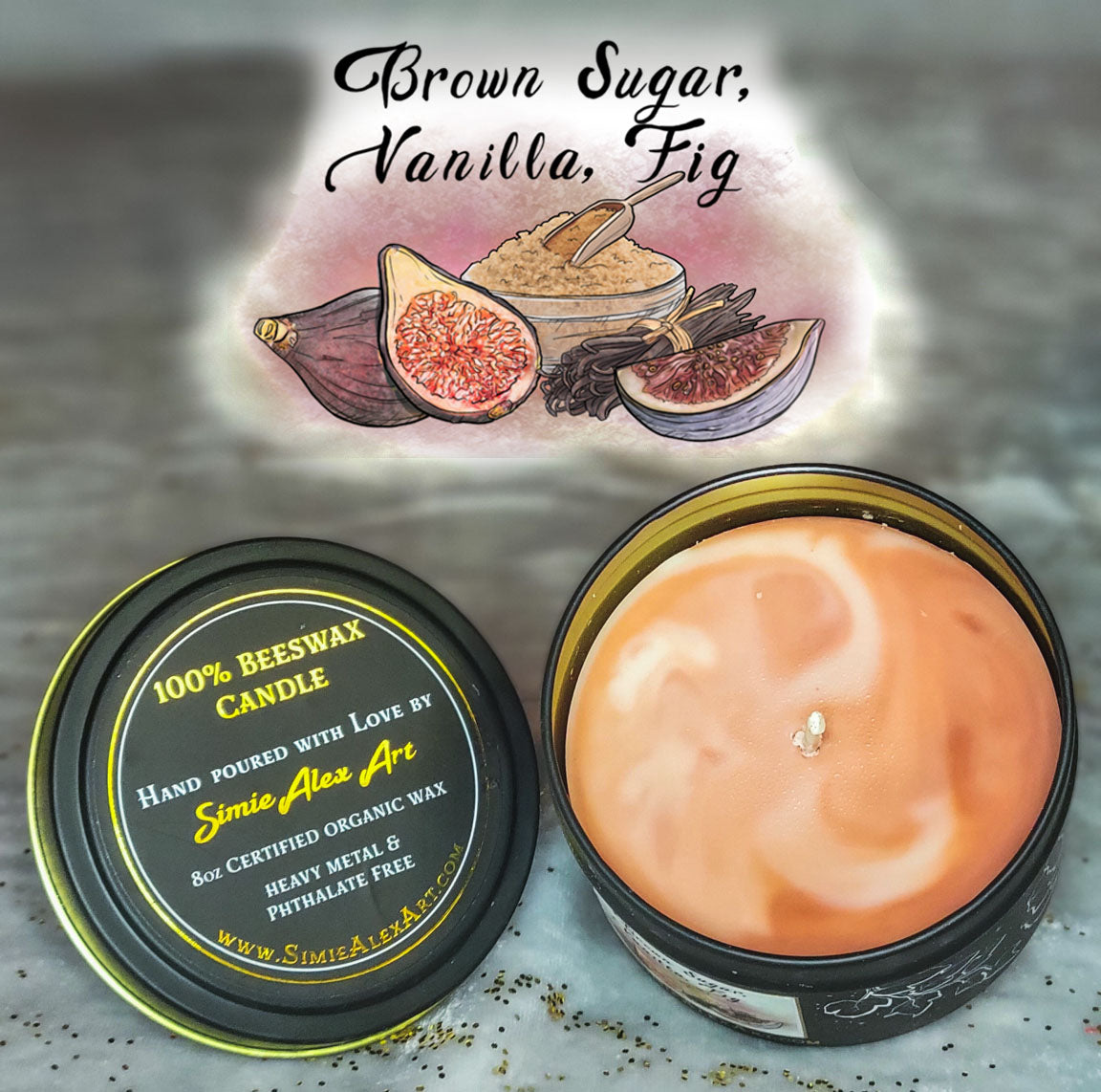 Brown Sugar Vanilla Fig Beeswax Candle