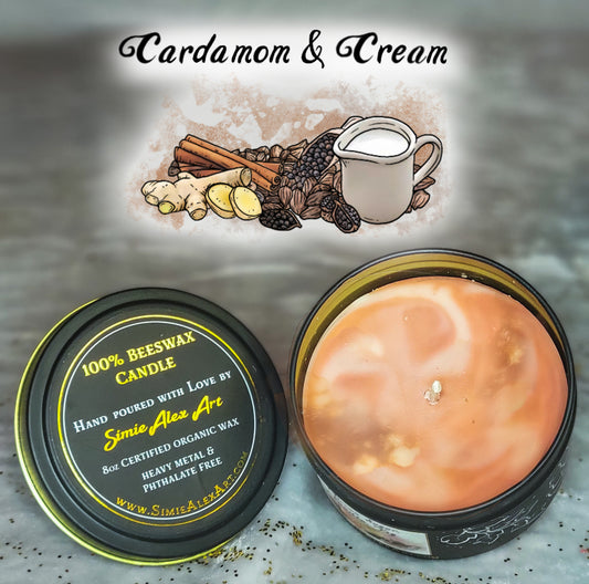 Cardamom & Cream Beeswax Candle
