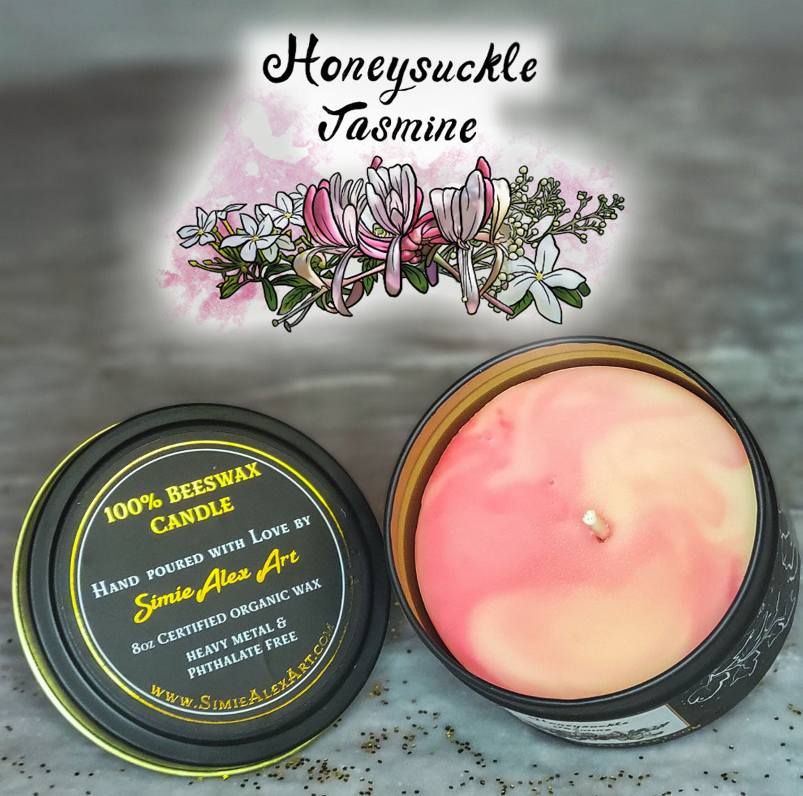 Honeysuckle Jasmine Beeswax Candle