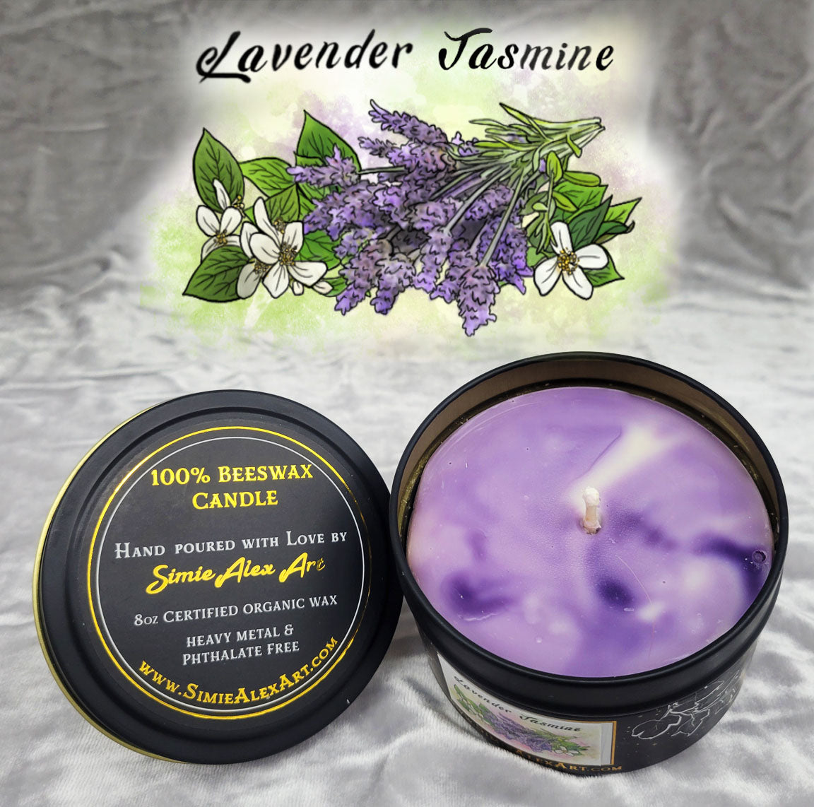 Lavender Jasmine Beeswax Candle