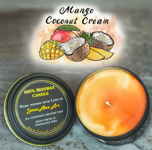 Mango Coconut Cream Beeswax Candle
