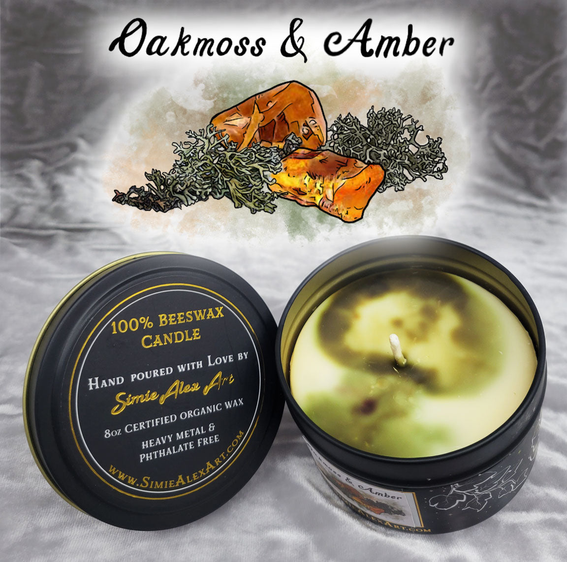 Oakmoss & Amber Beeswax Candle