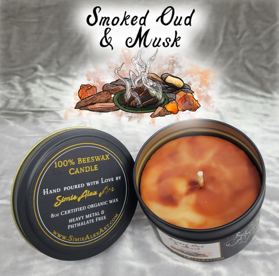 Smoked Oud & Musk Beeswax Candle
